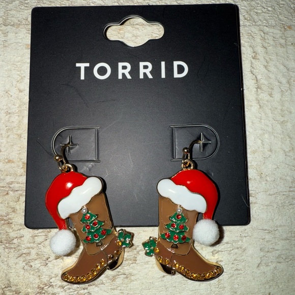Cowboy Boot Christmas Earrings / Western Earrings Christmas Earrings - Picture 3 of 5